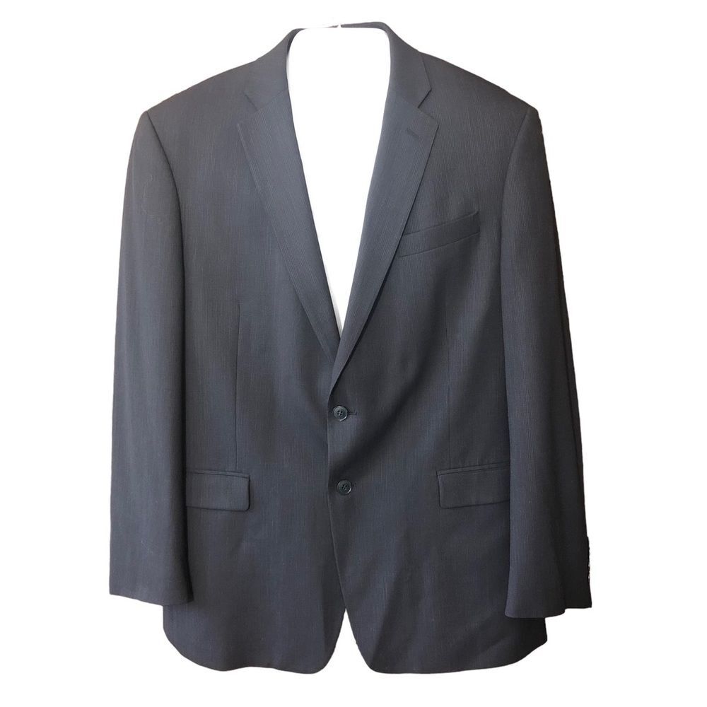 KENNETH COLE New York Suit Jacket Blazer Sport Coat 100% Wool Drk Gray Sz 44R